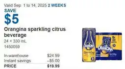 Costco Orangina sparkling citrus beverage offer