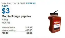 Costco Moulin Rouge paprika offer