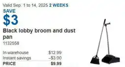Costco Black lobby broom and dust pan offer