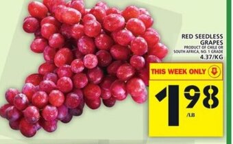 Food Basics Red seedless grapes offer