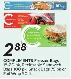 Sobeys Compliments freezer bags offer