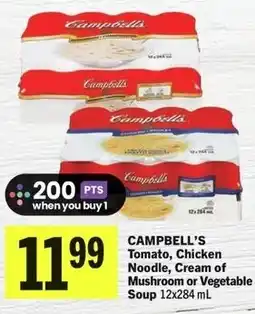 IGA Campbell's tomato, chicken noodle, cream of mushroom or vegetable soup offer