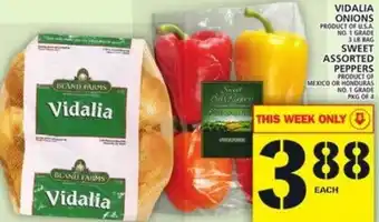 Food Basics Vidalia onions, Sweet assorted peppers offer