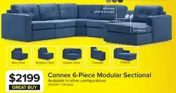 Leon's Feeling Connected - Connex 6-Piece Modular Sectional with Storage Console - Blue offer