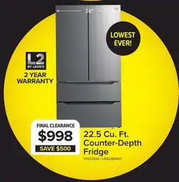 Leon's L2 Stainless Steel Counter-Depth French Door Refrigerator (22.48 Cu.Ft.) - LRQ23B4AST offer