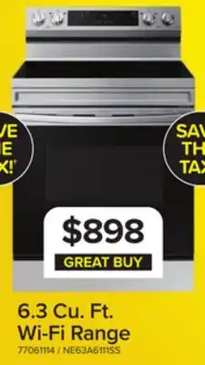 Leon's Samsung Stainless Steel Freestanding Electric Range with Wi-Fi (6.3 Cu.Ft) - NE63A6111SS/AC offer