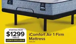 Leon's Serta iComfort AIR 1 Firm 11.5 Twin XL Mattress offer