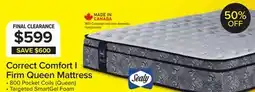 Leon's Sealy Posturepedic® Correct Comfort I Firm Eurotop Queen Mattress offer