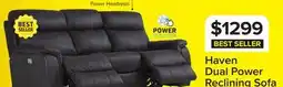Leon's Haven Dual Power Reclining Sofa - Grey offer