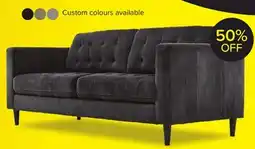 Leon's Anthena Polyester Sofa - Charcoal offer