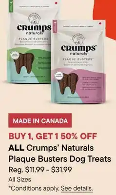Petvalu Crumps' Naturals Plaque Busters Dog Treats offer