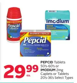 Rexall PEPCID Tablets 50's-60's or IMODIUM 2mg Caplets or Tablets 20's-36's offer