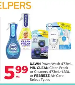 Rexall DAWN Powerwash 473mL, MR. CLEAN Clean Freak or Cleaners 473mL-1.33L or FEBREZE Air Care offer