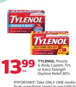 Rexall Muscle & Body Caplets 72' s or Extra Strength Daytime Relief 80' s offer