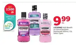 Rexall Multi-Benefit or Clinical Solutions Mouthwash 500mL-1.5L offer