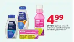 Rexall OPTION + Calcium Antacids or Bismuth Caplets or Liquids offer