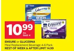 Rexall ENSURE or GLUCERNA Meal Replacement Beverage offer