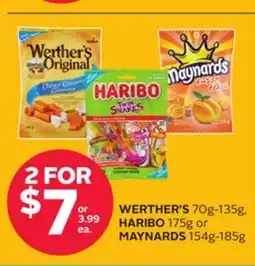 Rexall WERTHER'S 70g-135g, HARIBO 175g or MAYNARDS 154g-185g offer