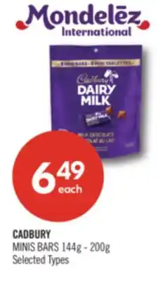 Shoppers Drug Mart CADBURY MINIS BARS offer