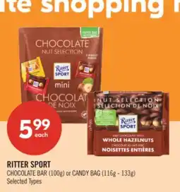 Shoppers Drug Mart RITTER SPORT CHOCOLATE BAR (100g) or CANDY BAG (116g - 133g) offer
