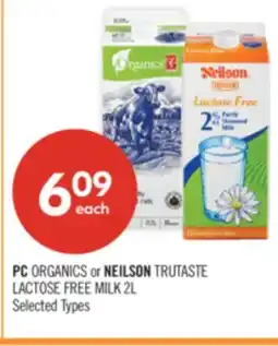 Shoppers Drug Mart PC ORGANICS or NEILSON TRUTASTE LACTOSE FREE MILK offer