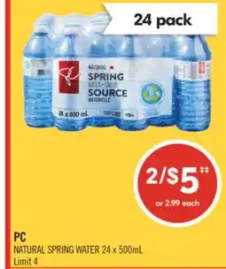 Shoppers Drug Mart PC NATURAL SPRING WATER offer