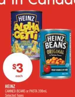 Shoppers Drug Mart HEINZ CANNED BEANS or PASTA 398mL offer