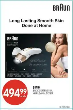Shoppers Drug Mart BRAUN SILK-EXPERT PRO 5 IPL HAIR REMOVAL SYSTEM offer