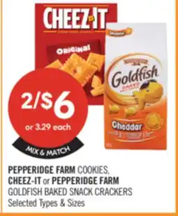 Shoppers Drug Mart PEPPERIDGE FARM COOKIES, CHEEZ-IT or PEPPERIDGE FARM GOLDFISH BAKED SNACK CRACKERS offer