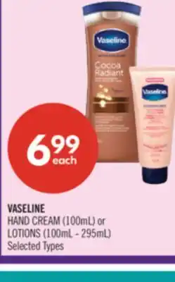 Shoppers Drug Mart VASELINE HAND CREAM (100mL) or LOTIONS(100mL - 295mL) offer