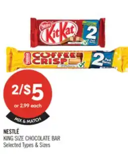 Shoppers Drug Mart NESTLE KING SIZE CHOCOLATE BAR offer