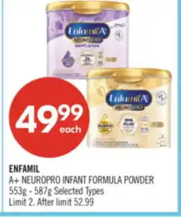 Shoppers Drug Mart ENFAMIL A+ NEUROPRO INFANT FORMULA POWDER 553g - 587g offer