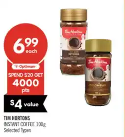 Shoppers Drug Mart TIM HORTONS INSTANT COFFEE offer