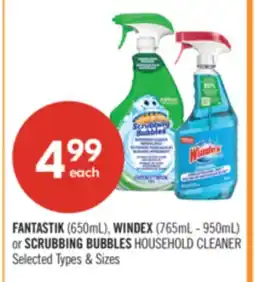 Shoppers Drug Mart FANTASTIK (650mL), WINDEX (765mL - 950mL) or SCRUBBING BUBBLES HOUSEHOLD CLEANER offer