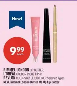 Shoppers Drug Mart RIMMEL LONDON LIP BUTTER, L'ORÉAL COLOUR RICHE LIP or REVLON COLORSTAY LIQUID LINER offer