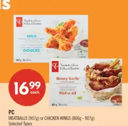 Shoppers Drug Mart PC MEATBALLS (907g) or CHICKEN WINGS (800g - 907g) offer