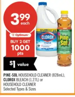 Shoppers Drug Mart PINE-SOL HOUSEHOLD CLEANER (828mL), CLOROX BLEACH (1.27L) or HOUSEHOLD CLEANER offer