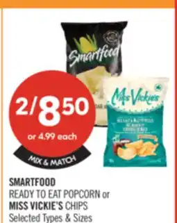 Shoppers Drug Mart SMARTFOOD READY TD EAT POPCORN or MISS VICKIE'S CHIPS offer