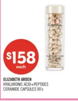 Shoppers Drug Mart ELIZABETH ARDEN HYALURONIC ACID+PEPTIDES CERAMIDE CAPSULES 90's offer