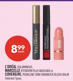 Shoppers Drug Mart L'ORÉAL VOLUMINOUS, MARCELLE XTENSION PLUS MASCARA or COVERGIRL TRUBLEND SKIN ENHANCER BLUSH BALM offer