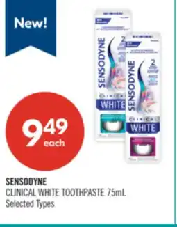 Shoppers Drug Mart SENSODYNE CLINICAL WHITE TOOTHPASTE 75mL offer
