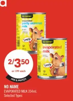 Shoppers Drug Mart NO NAME EVAPORATED MILK offer