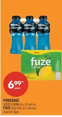 Shoppers Drug Mart POWERADE SPORTS DRINK (6 x 591mL) or FUZE ICED TEA (12 x 341mL) offer