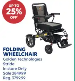 Wellwise by Shoppers Golden Technologies Stride FOLDING WHEELCHAIR offer