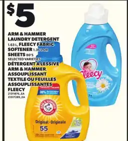 Independent City Market ARM & HAMMER LAUNDRY DETERGENT, 1.63 L, FLEECY FABRIC SOFTENER, 1.36 L OR SHEET 80'S offer