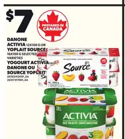 Independent City Market DANONE ACTIVIA, 12X100 G OR YOPLAIT SOURCE, 16X100 G offer