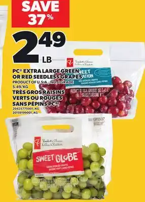 Independent City Market PC EXTRA LARGE GREEN OR RED SEEDLESS GRAPES offer
