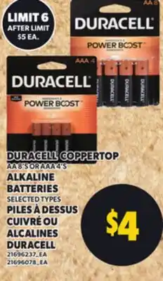 Independent City Market DURACELL COPPERTOP AA, 8'S OR AAA, 4'S ALKALINE BATTERIES offer