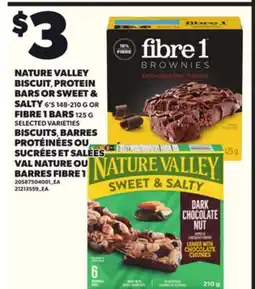 Independent City Market NATURE VALLEY BISCUIT, PROTEIN BARS OR SWEET & SALTY, 6'S 148-210 G OR FIBRE 1 BARS, 125 G offer