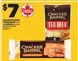 Independent City Market CRACKER BARREL CHEESE BARS, 400 G OR SHREDS, 250-320 G offer